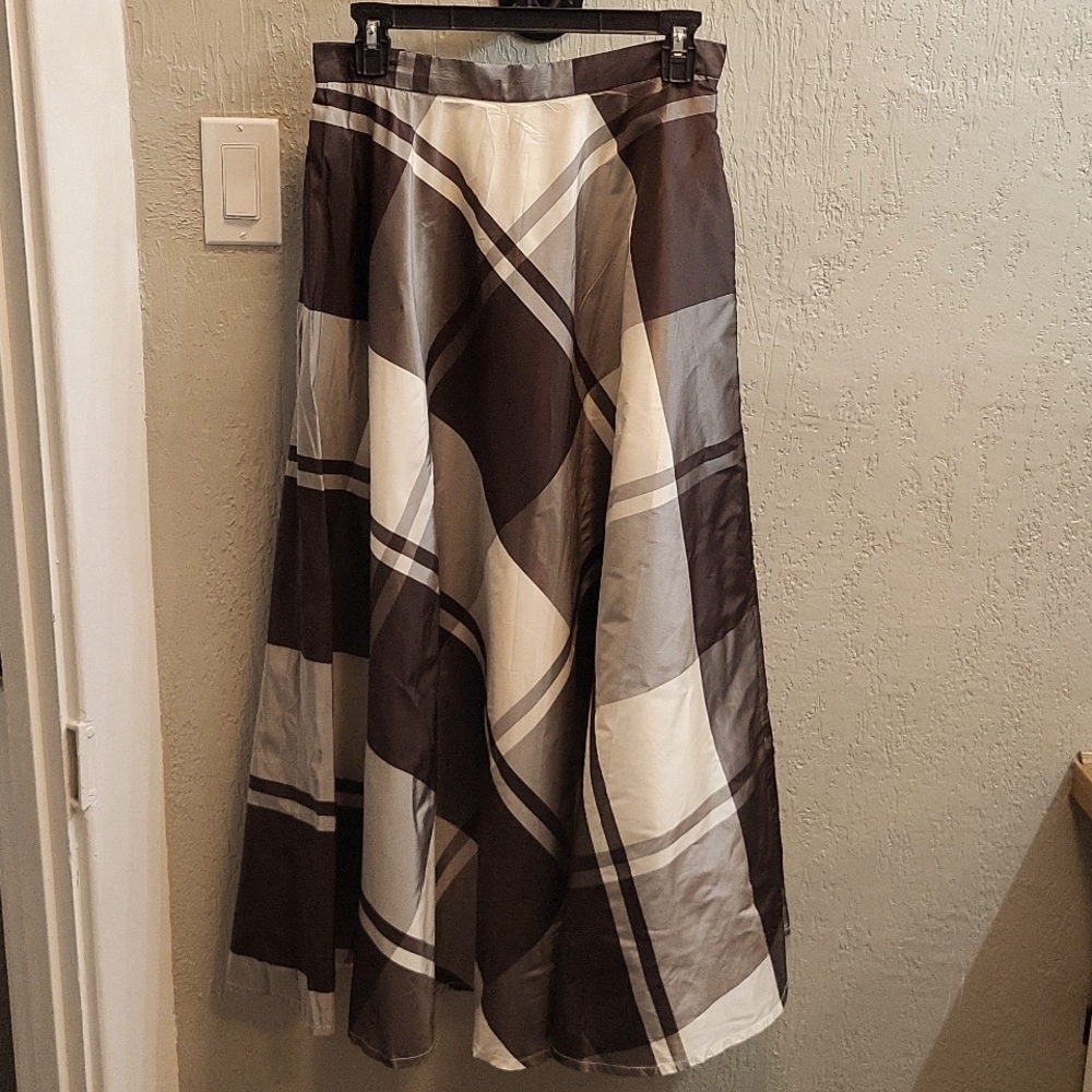 Vintage James Hogan Plaid Maxi Skirt with Pockets